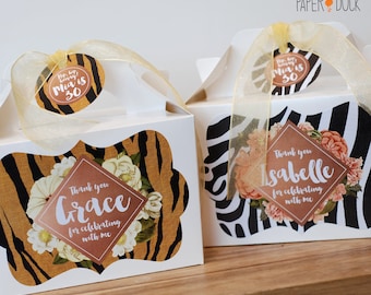 Personalised hen do night party stickers born wild 24 favours