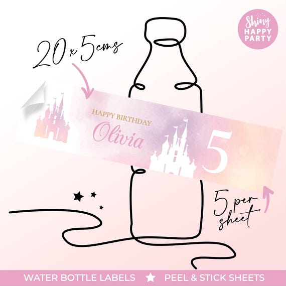 PRINCESS ROYAL Personalised Party Box - Add matching paperie to co-ordinate your party decor - Table Settings Gift Bags Birthday Stickers