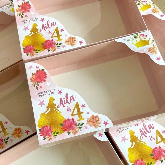 FAIRY PRINCESS Personalised GRAZE Party Box with Clear Lid Food Tray. Fill with Sweets and Treats.