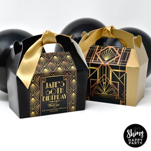 ART DECO GATSBY Personalised Party Box - Add matching paperie to co-ordinate your party decor - Table Settings Gift Bags Birthday Stickers