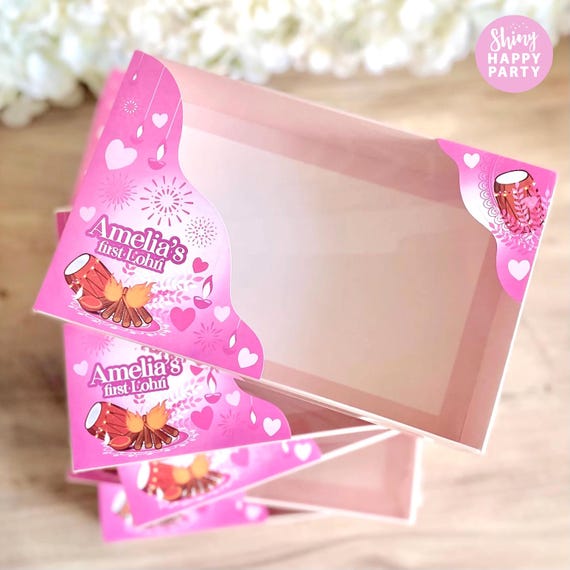 LOHRI Personalised Deluxe Graze Snack Box - Add matching paperie to co-ordinate party decor  - Bottle Wrappers Stickers