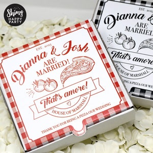 AMORE Pizza Box – Scatola per pizza personalizzata da 7" per feste nuziali, dolcetti e dolcetti salati, regali, bomboniere – Assapora l'amore in ogni fetta!