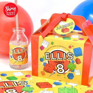 Bricks Personalized Party Box - Building Block Birthday Decor
