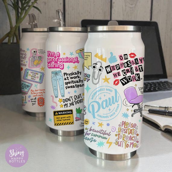 Personalised COLLEAGUE WORK OFFICE Desk Sarcastic Reusable 255ml Soda Can Tumbler - Ultimate Stylish Party Favour Gift Stocking Water Bottle