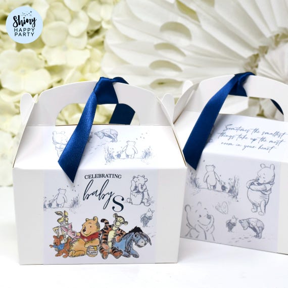 WINNIE POOH BABY Shower Personalised Party Box - Add matching paperie to co-ordinate your party decor - Table Settings Gift Bags Stickers