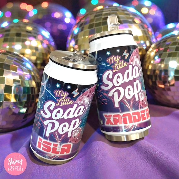 Personalised K POP in a Soda Can! Reusable 255ml Water Bottle of Pure Pop Perfection - Ultimate Stylish Party Favour