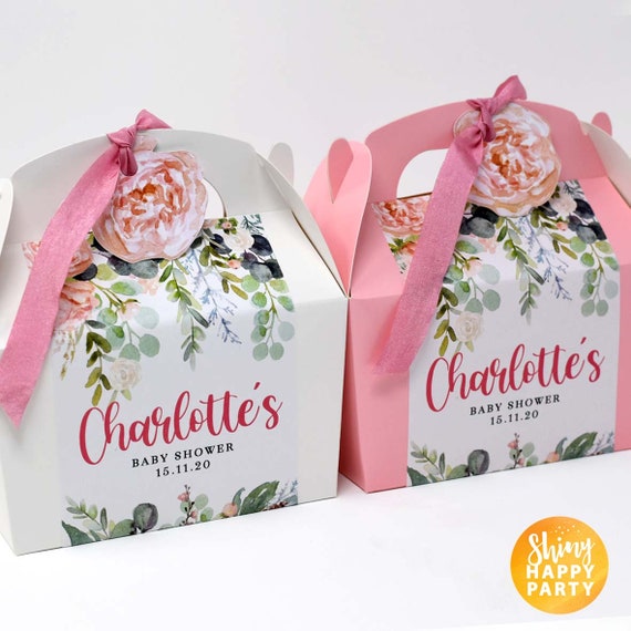 FLORAL LEAF Personalised Party Box - Add matching paperie to co-ordinate your party decor - Table Settings Gift Bags Stickers