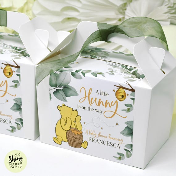 WINNIE POOH BABY Shower Personalised Party Box - Add matching paperie to co-ordinate your party decor - Table Settings Gift Bags Stickers