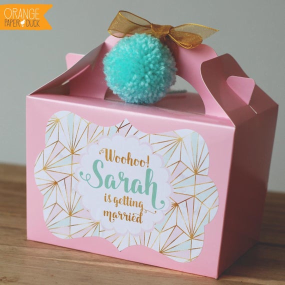 Personalised Birthday Wedding HEN PARTY Favor Box Activity Handmade Pom Pom