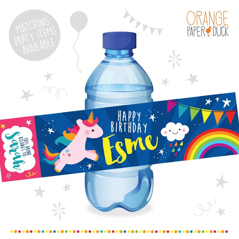 Lindo fiesta de cumpleaños 35 Personalizado Unicornio Pegatinas gracias Sellos 3