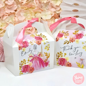 PARIS HEN Personalisierte Party Box - Fügen Sie passende Papeterie hinzu, um Ihr Partydekor zu koordinieren - Tischeinstellungen Geschenktüten Aufkleber