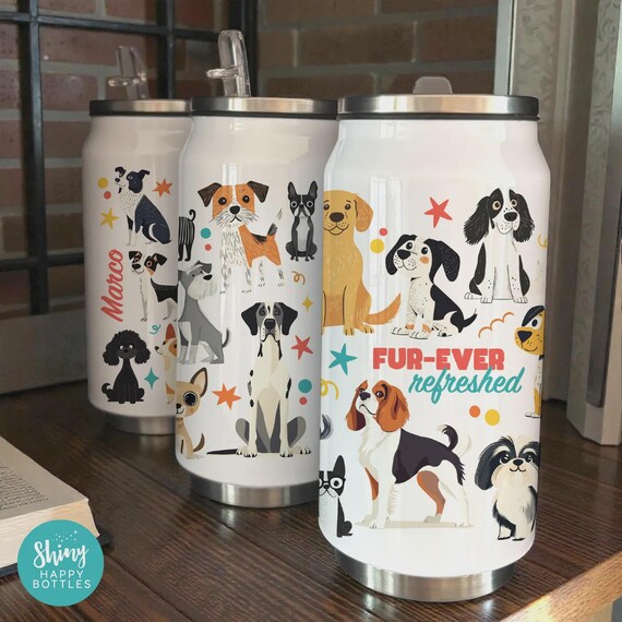 Personalised Animal BIRD DOG CAT Positive Reusable 255ml Soda Can Tumbler - Ultimate Stylish Party Favour Gift Stocking Filler Water Bottle