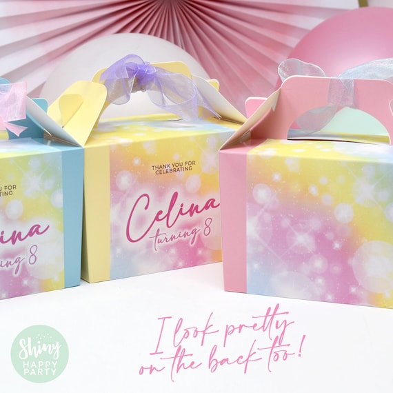 PASTEL DREAM Personalised Party Box - Add matching paperie to co-ordinate your party decor - Table Settings Gift Bags Birthday Stickers