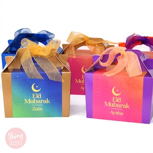EID MUBARAK FESTIVAL Personalised Party Box -  Favor Box, Cake, Sweets, Gift Boxes. Matching Table Decor & Paperie available