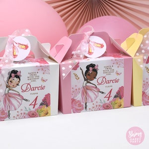 BEAUTIFUL BALLERINA Personalised Party Box - Add matching paperie to co-ordinate party decor - Table Settings Gift Bags Birthday Stickers