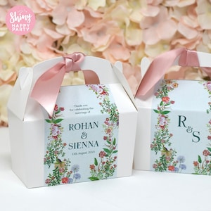 WEDDING FLORAL Personalised Wedding Favor Box, Cake, Sweets, Gift Boxes. Matching Table Decor & Paperie available.