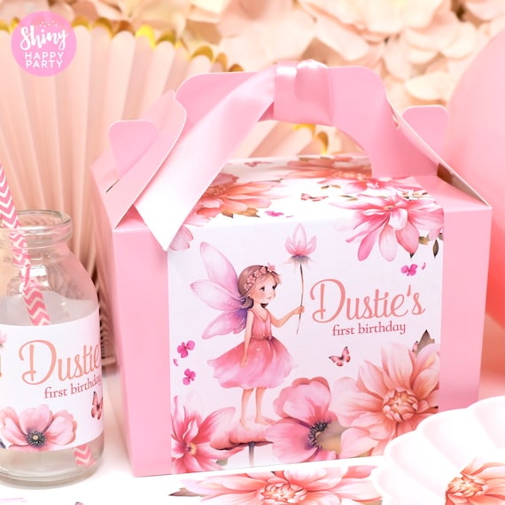 FAIRY PRINCESS Personalised Party Box - Add matching paperie to co-ordinate your party decor - Table Settings Gift Bags Birthday Stickers