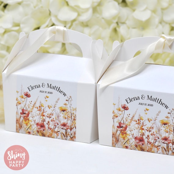 WILD FLOWER WEDDING Personalised Party Box with matching Paperie and Table Decor available.