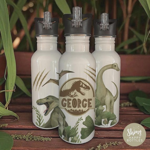 Personalised Dinosaur Roar! Reusable 600ml / 255ml Water Bottle Soda Can - Ultimate Stylish Party Favour