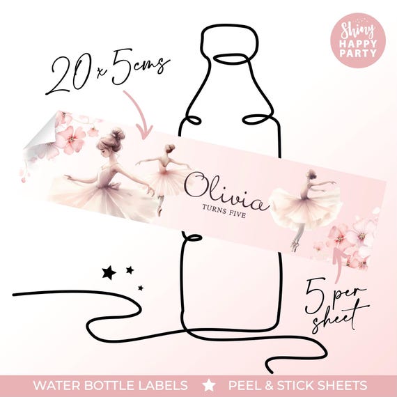 BALLERINA Ballet Dancer Personalised Party Box -Add matching paperie co-ordinate your party decor-Table Settings Gift Bags Birthday Stickers