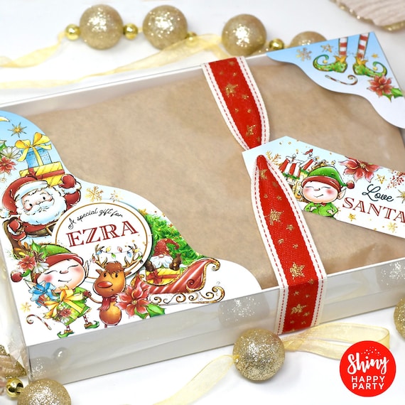 FESTIVE CHRISTMAS GRAZE Box Personalised Deluxe Party Gift Box with Clear Lid. Food Tray. Fill with Christmas Sweets and Treats.