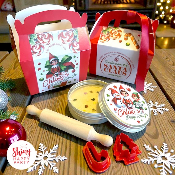 Christmas ELF SHELF Treat Play Dough Personalised Box Activity