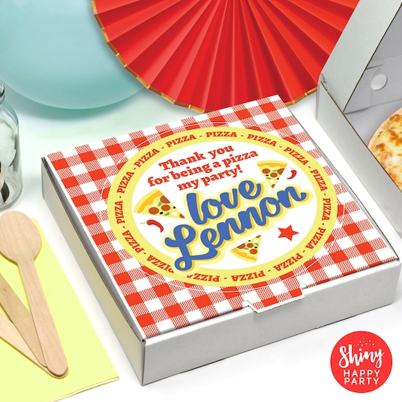 PIZZA PICNIC BOX Personalised 7" Party Box. Small Pizza. Graze Box. Sweets, Treats, Nibbles, Gifts. Add Bottle Wrappers to match.