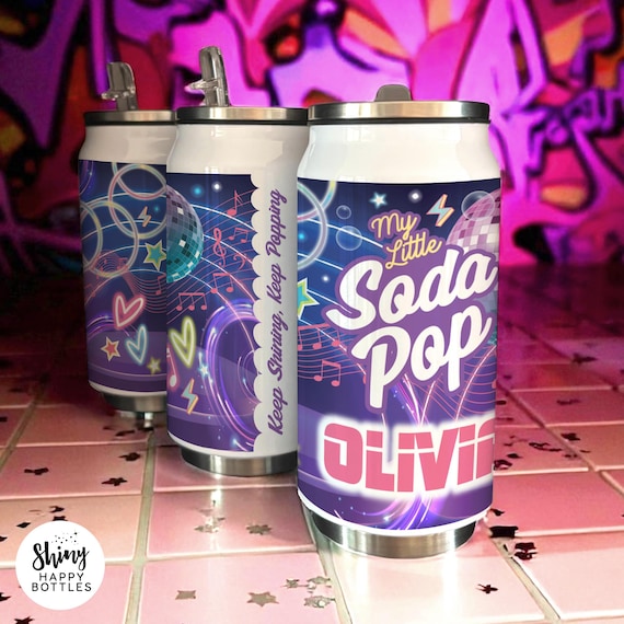 Personalised K POP in a Soda Can! Reusable 255ml Water Bottle of Pure Pop Perfection - Ultimate Stylish Party Favour