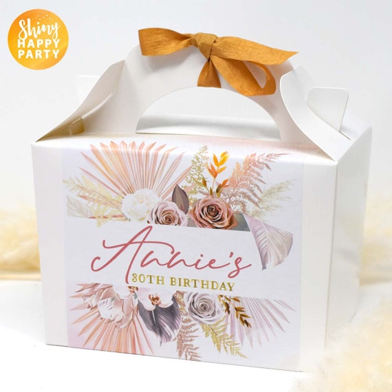 ROSE PALM Personalised Party Box - Add matching paperie to co-ordinate your party decor - Table Settings Gift Bags Birthday Stickers