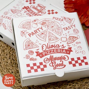 Scatola per pizza personalizzata e giocosa - Scatola personalizzata da 7" per dolcetti e spuntini per rendere divertenti feste per bambini, compleanni, matrimoni, proposte di matrimonio e addii al nubilato.