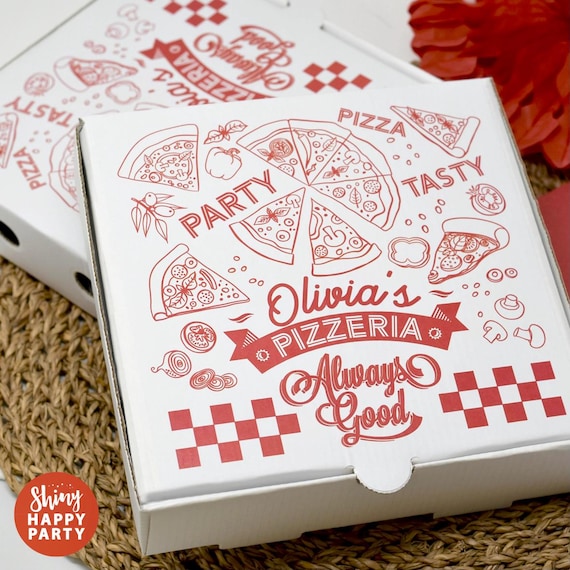 Custom Playful Pizza Party Box – Personalised 7" Treat & Graze Box to Slice Up Fun at Kids Parties, Birthdays, Weddings, Proposals, Hen Dos