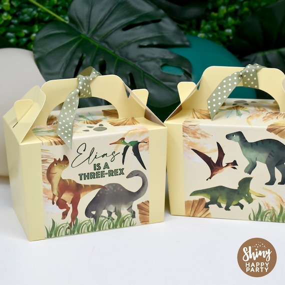 T-REX DINOSAUR Personalised Party Box - Add matching paperie to co-ordinate your party decor - Table Settings Gift Bags Birthday Stickers