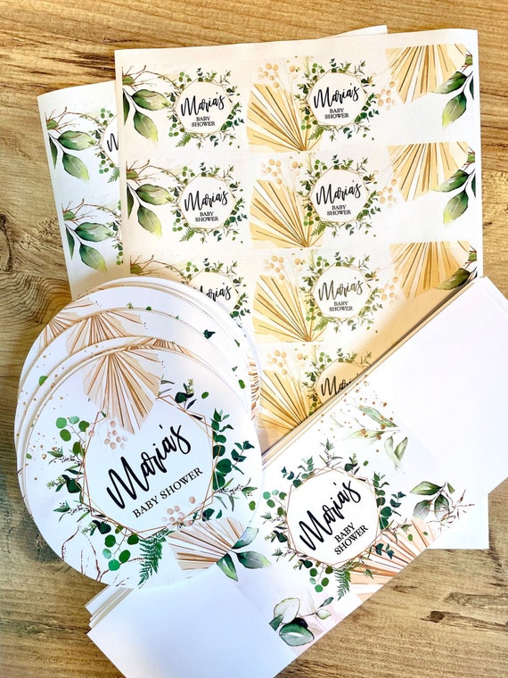 GREEN GOLD EUCALYPTUS Personalised Party Box - Add matching paperie to co-ordinate your party decor - Table Settings Gift Bags Stickers