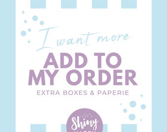 ADD-ON Extras, Place Mats, Plate Toppers, Cutlery/Bottle Wraps, Round Stickers, Party Boxes, Graze