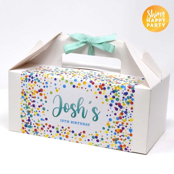 SPOTTY DOTS Personalised Party Box - Add matching paperie to co-ordinate your party decor - Table Settings Gift Bags Birthday Stickers