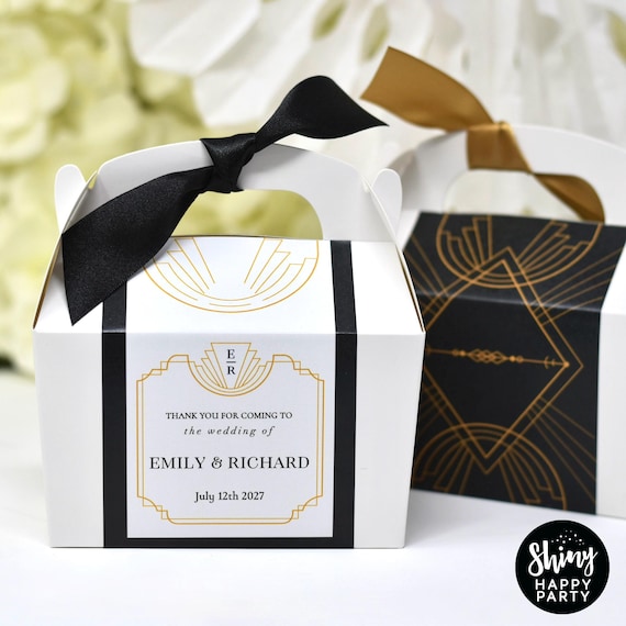 ART DECO Luxury Classic Antique Personalised Party Box - Add matching paperie party decor - Table Settings Gift Bags Birthday Stickers