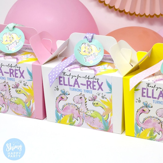 DINOSAUR P REX Personalised Party Box - Add matching paperie to co-ordinate your party decor - Table Settings Gift Bags Birthday Stickers