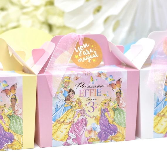 PRINCESS RAINBOW Personalised Party Box - Add matching paperie to co-ordinate your party decor - Table Settings Gift Bags Birthday Stickers