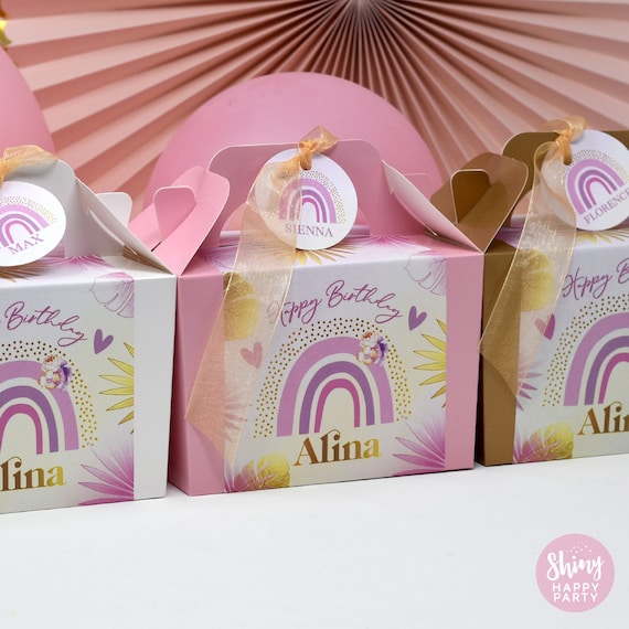 LILAC GOLD RAINBOW Personalised Party Box - Add matching paperie to co-ordinate your party decor -Table Settings Gift Bags Birthday Stickers