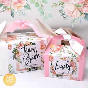 ROSE BOUQUET Personalised Party Box - Add matching paperie to co-ordinate your party decor - Table Settings Gift Bags Birthday Stickers