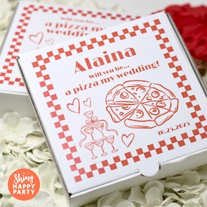 Word jij mijn bruidsmeisje? Gepersonaliseerde 7-inch pizzadoos – voorstel huwelijksfeest cadeau of gunst – vier het met een vleugje liefde, lekkernijen en plezier