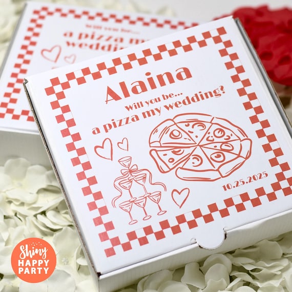 Will You Be My Bridesmaid? Personalised 7" Pizza Box – Wedding Party Proposal Gift or Favour – Celebrate with a Slice of Love, Treats & Fun