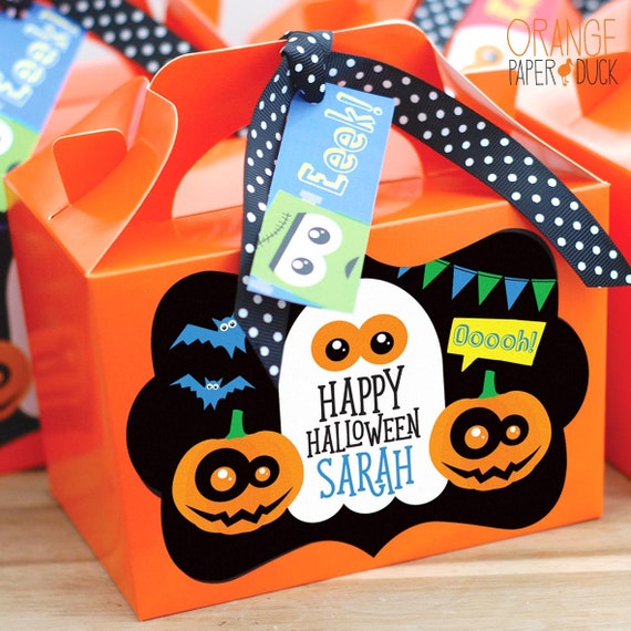 HALLOWEEN FRIGHT NIGHT Personalised Party Box, Bottle Wrappers, Cutlery Wraps, Place Mats, Plate Toppers, Stickers. Gift boxes Treat bags