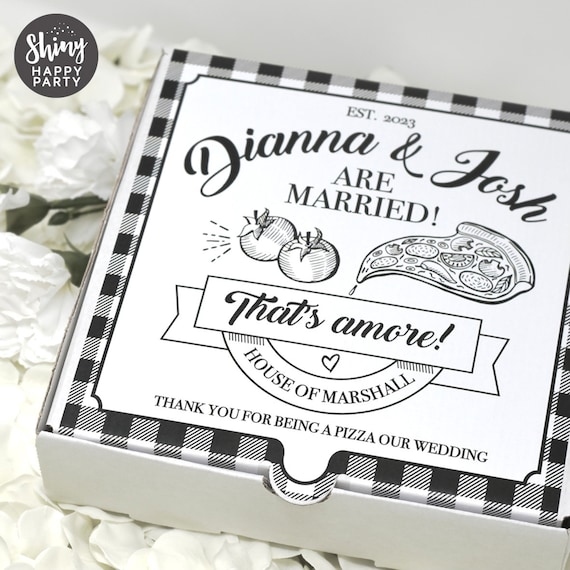 AMORE PIZZA BOX Personalised 7" Party Box. Small Pizza. Wedding Graze Box. Sweets, Treats, Nibbles, Gifts, Favors