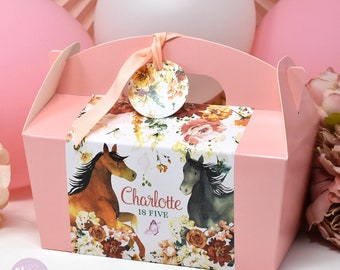 FLOWER PONY Personalised Party Box - Add matching paperie to co-ordinate your party decor - Table Settings Gift Bags Birthday Stickers