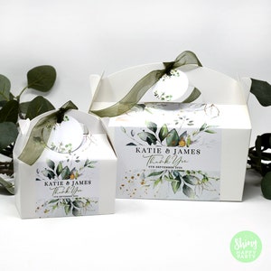 EUCALYPTUS LEAF WEDDING Personalised Favor Box, Cake, Sweets, Activity, Gift Boxes. Matching Table Decor & Paperie available.