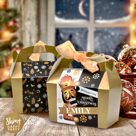 NUTCRACKER GOLD Personalised Christmas Party Box with matching Paperie and Table Decor available.