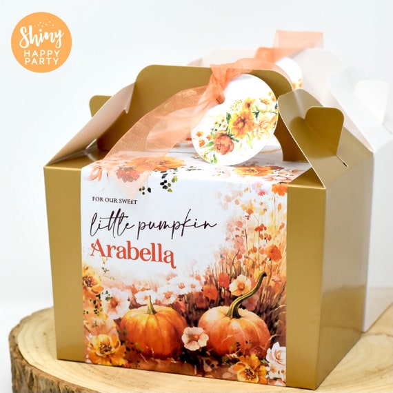 AUTUMN GOLD Personalised Party Box - Add matching paperie to co-ordinate your party decor - Table Settings Gift Bags Birthday Stickers