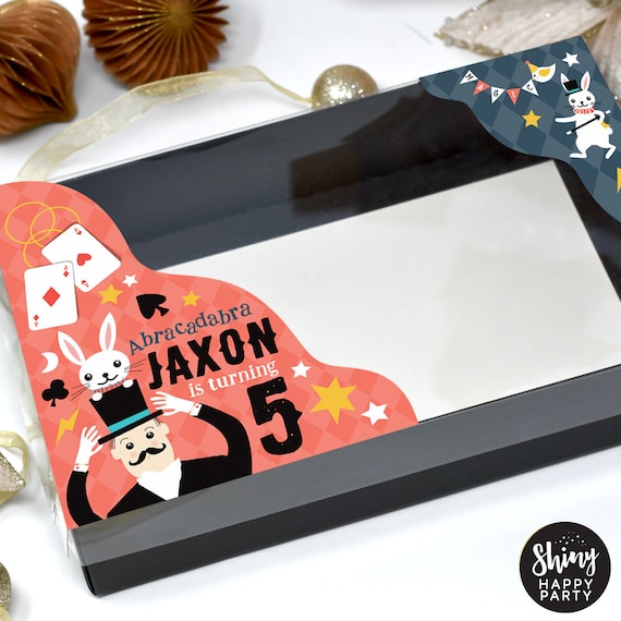 MAGIC GRAZE Box Personalised Party Box Clear Lid. Party Food Tray. Fill with Sweets and Treats.