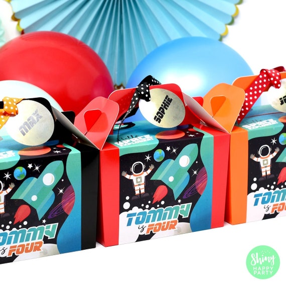 OUTER SPACE  Personalised Party Box - Add matching paperie to co-ordinate your party decor - Table Settings Gift Bags Birthday Stickers